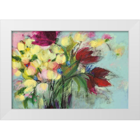 Wendyand#8217;s Bouquet White Modern Wood Framed Art Print by Eider, Georgia