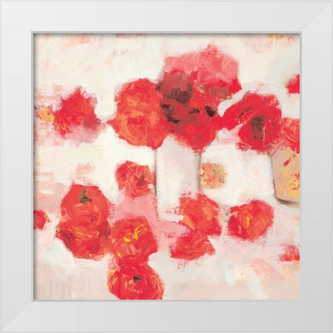 Roses White Modern Wood Framed Art Print by Harwood, Jennifer