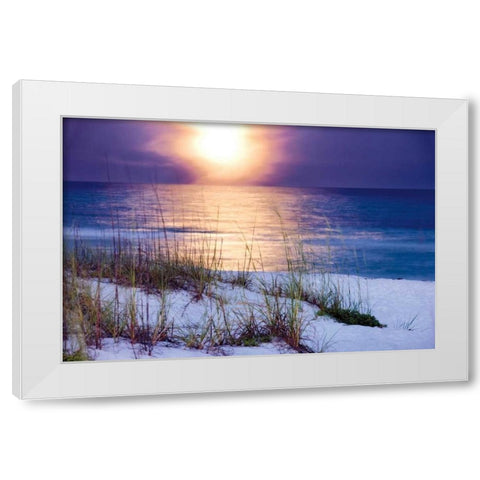 Pensacola Moonrise White Modern Wood Framed Art Print by Jones, Mike