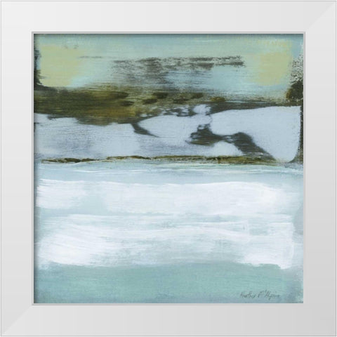 Oceans Edge White Modern Wood Framed Art Print by McAlpine, Heather