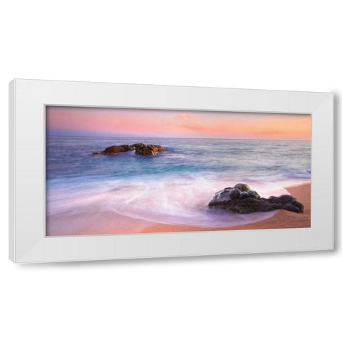 Magic White Modern Wood Framed Art Print by Mora, Sergi