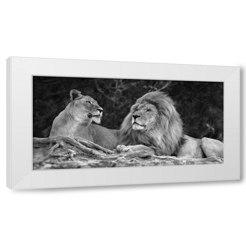 Love White Modern Wood Framed Art Print by Ortega, Xavier