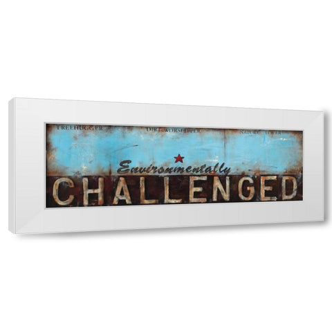 Environmentally Challenged White Modern Wood Framed Art Print by Pasion, Wani