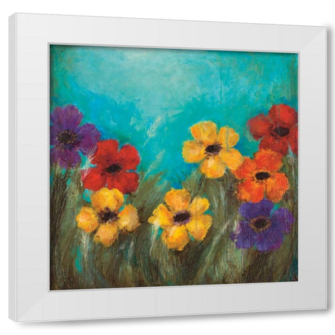 HAPPY White Modern Wood Framed Art Print by Pasion, Wani