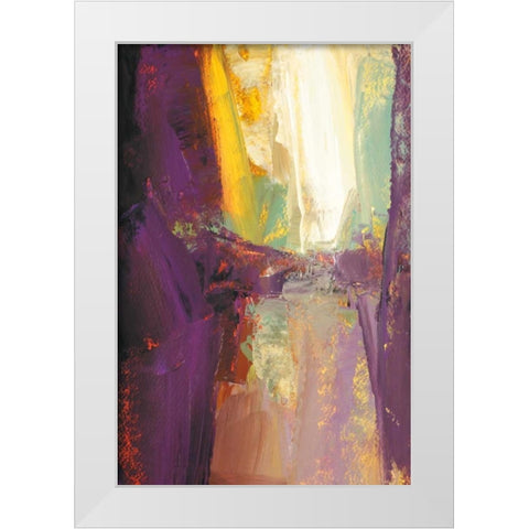 Violet Falls White Modern Wood Framed Art Print by Shire, Martin