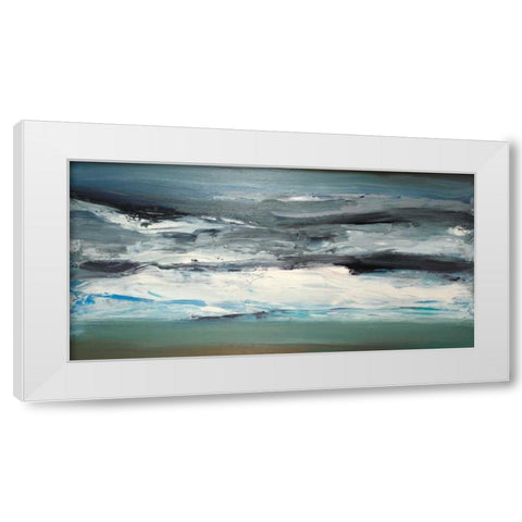 Maple Lake White Modern Wood Framed Art Print by Shire, Martin