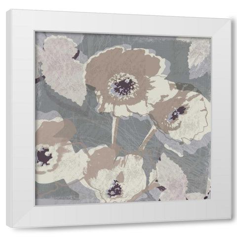 Flower Layers I White Modern Wood Framed Art Print by Venter, Tandi