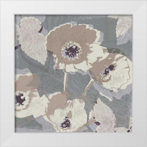 Flower Layers I White Modern Wood Framed Art Print by Venter, Tandi