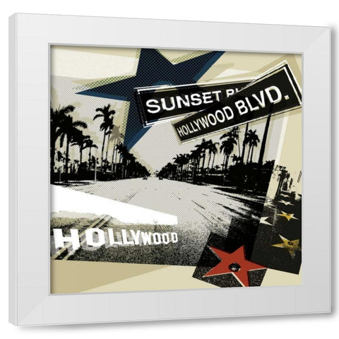 Hollywood Blvd. II White Modern Wood Framed Art Print by Venter, Tandi