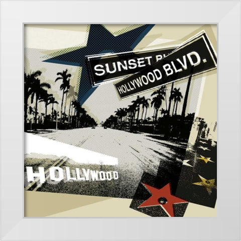 Hollywood Blvd. II White Modern Wood Framed Art Print by Venter, Tandi