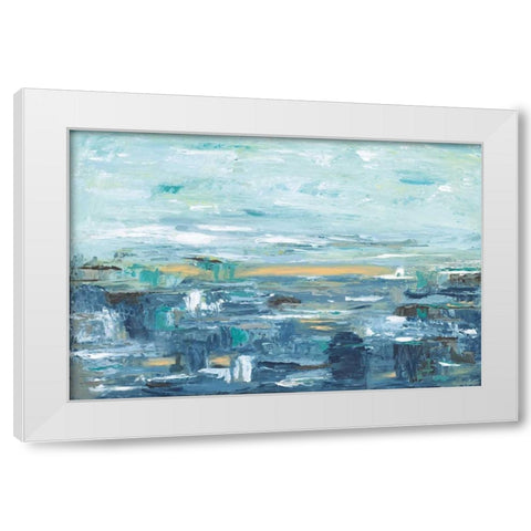 Be Happy White Modern Wood Framed Art Print by Veysey, Sofia
