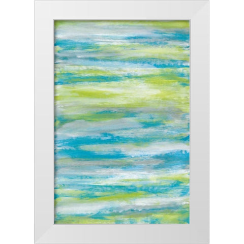 Blissful White Modern Wood Framed Art Print by Vindedzis, Rita