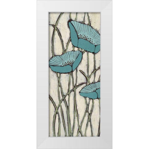 Bleu I White Modern Wood Framed Art Print by MAJA
