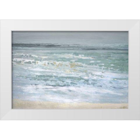 Spindrift White Modern Wood Framed Art Print by Gold, Caroline