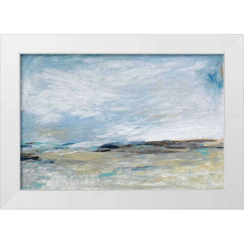 Mountains To Climb White Modern Wood Framed Art Print by Pasion, Wani