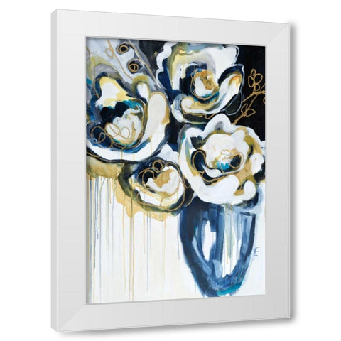 Blooms in Sea Foam White Modern Wood Framed Art Print by Maritz, Angela