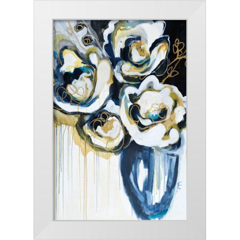 Blooms in Sea Foam White Modern Wood Framed Art Print by Maritz, Angela