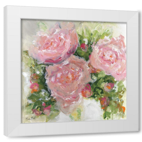 Wild Peonies White Modern Wood Framed Art Print by Bell, Emma