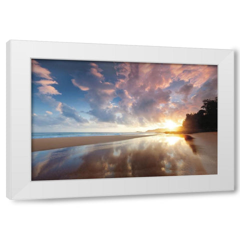 Secret Beach Sunrise White Modern Wood Framed Art Print by Frates, Dennis