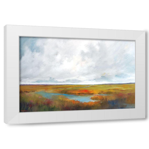 Sunset Over The Marsh White Modern Wood Framed Art Print by Jackson, Victoria