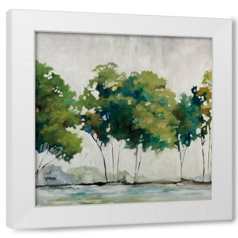 Late Summer Trees White Modern Wood Framed Art Print by Ellens, Jacqueline
