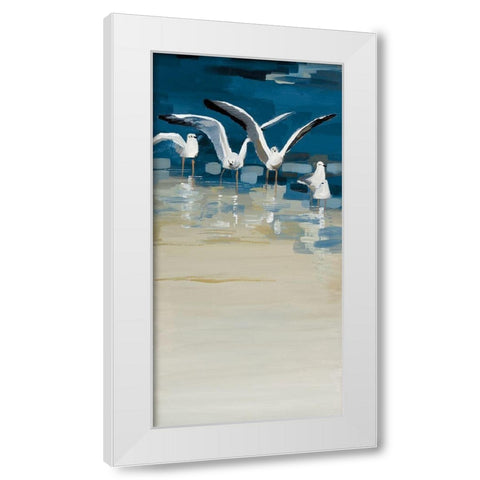 Beach Day White Modern Wood Framed Art Print by Fitsimmons, A.