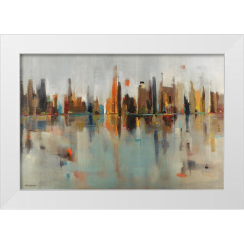 Golden Harbor White Modern Wood Framed Art Print by Jackson, Victoria