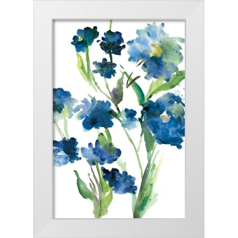 Blue Bliss II White Modern Wood Framed Art Print by Meyers, Rebecca