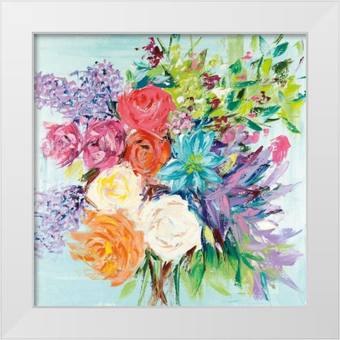Wedding Flowers White Modern Wood Framed Art Print by Bell, Emma
