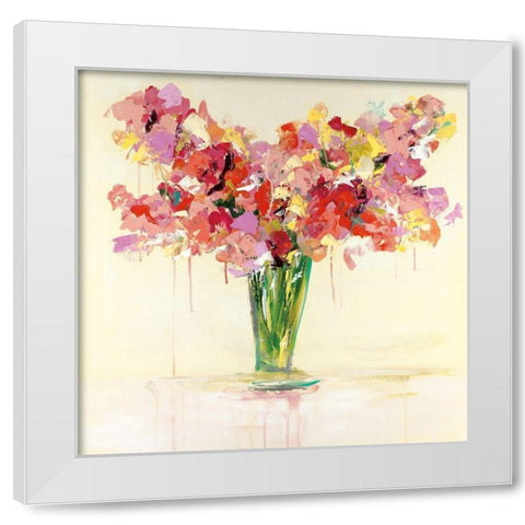 Vase of Red and Pink White Modern Wood Framed Art Print by Bell, Emma