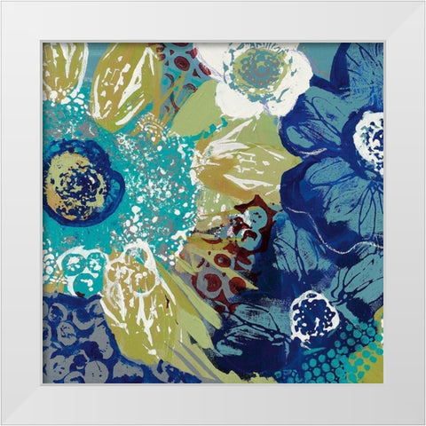 Garden Blues I White Modern Wood Framed Art Print by Bernsen, Leslie