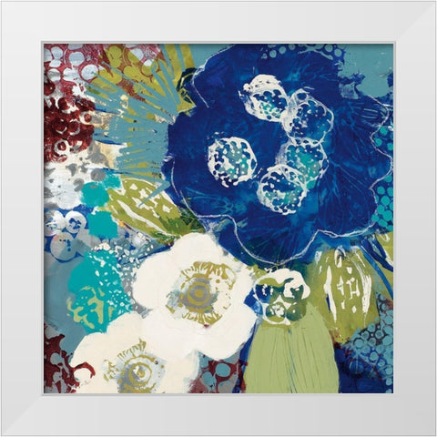 Garden Blues III White Modern Wood Framed Art Print by Bernsen, Leslie
