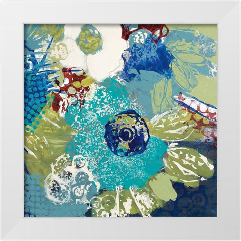 Garden Blues IV White Modern Wood Framed Art Print by Bernsen, Leslie