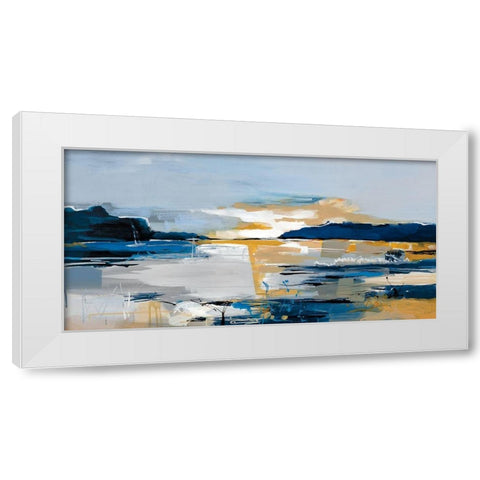 Land and Sea White Modern Wood Framed Art Print by Fitzsimmons, A.
