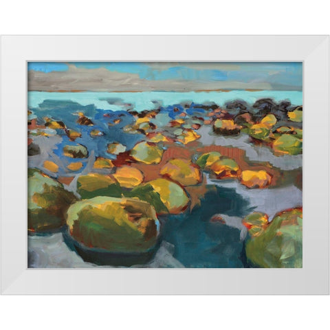 Navigating Obstacles White Modern Wood Framed Art Print by Harwood, Jennifer
