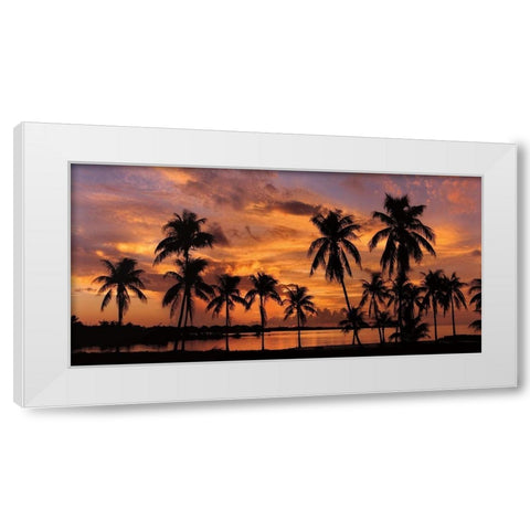 Tropical Sunsets I White Modern Wood Framed Art Print by Jones, Mike