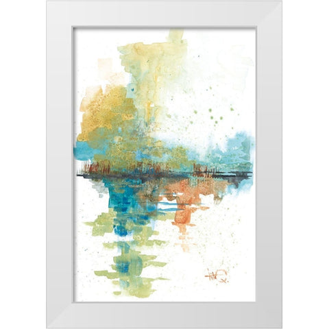 Reflections White Modern Wood Framed Art Print by Quintero, Tita