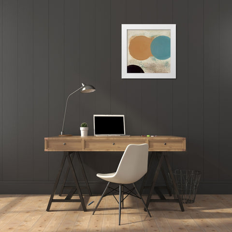 Terra Circles I White Modern Wood Framed Art Print by Skinner, David