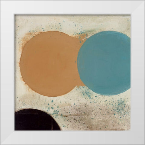 Terra Circles I White Modern Wood Framed Art Print by Skinner, David