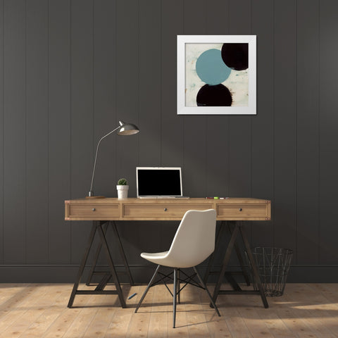 Terra Circles III White Modern Wood Framed Art Print by Skinner, David