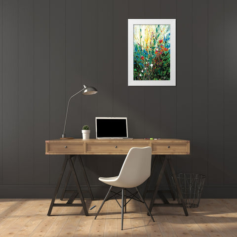Floral Escape White Modern Wood Framed Art Print by Stanion, Kathy Morton