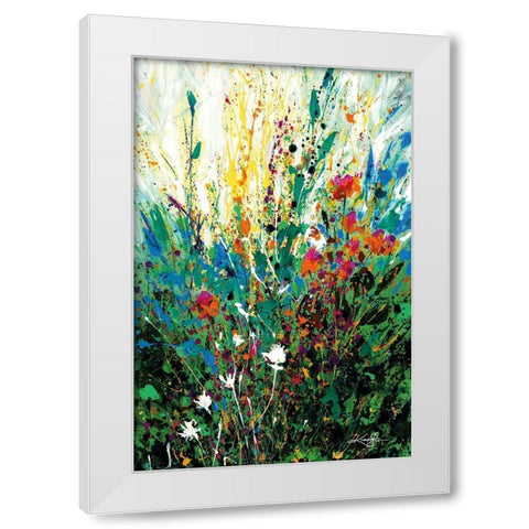 Floral Escape White Modern Wood Framed Art Print by Stanion, Kathy Morton