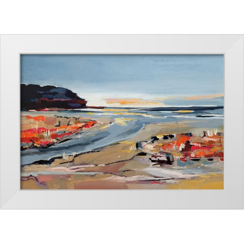 The Beach White Modern Wood Framed Art Print by Fitzsimmons, A.