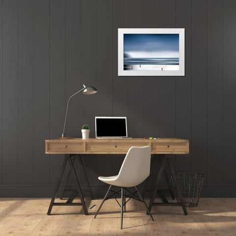 By The Shore White Modern Wood Framed Art Print by Pelkey, Marvin