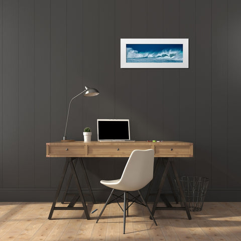 Breaking Waves White Modern Wood Framed Art Print by Frates, Dennis