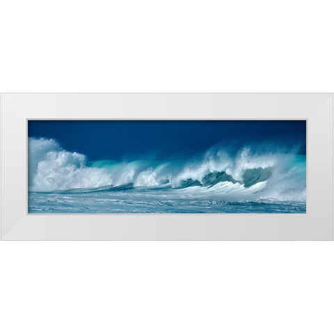 Breaking Waves White Modern Wood Framed Art Print by Frates, Dennis