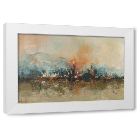 Mountain City White Modern Wood Framed Art Print by Quintero, Tita