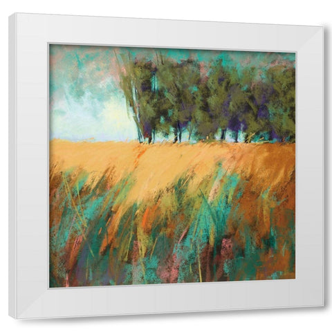 Trees On The Horizon White Modern Wood Framed Art Print by Cassell, Sherri