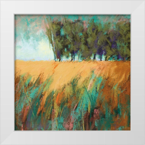 Trees On The Horizon White Modern Wood Framed Art Print by Cassell, Sherri