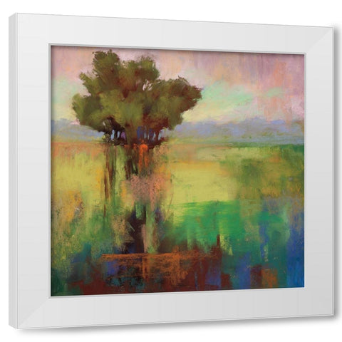 Spring Green White Modern Wood Framed Art Print by Cassell, Sherri